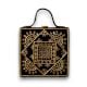 Black Mandala Lippan Art Handcrafted Square Sling Bag